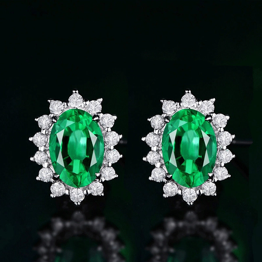 oval crystal ear