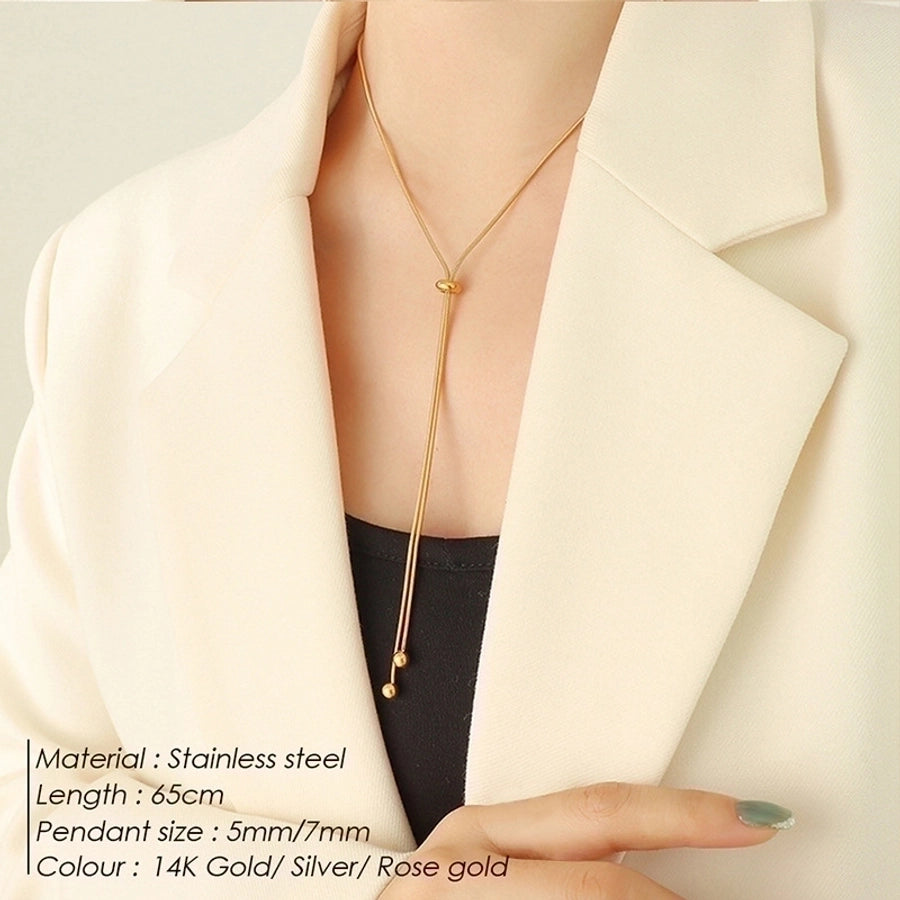 lady stainless steel long necklace