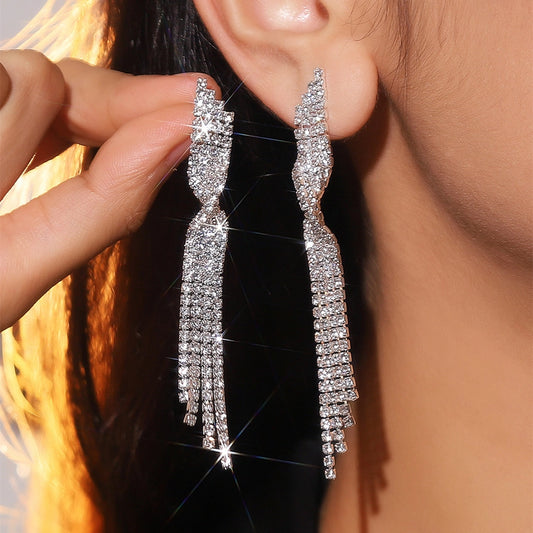 Silver tassel earrings