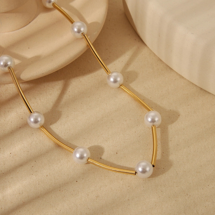 Pearl Stainless Steel Bracelets Necklace