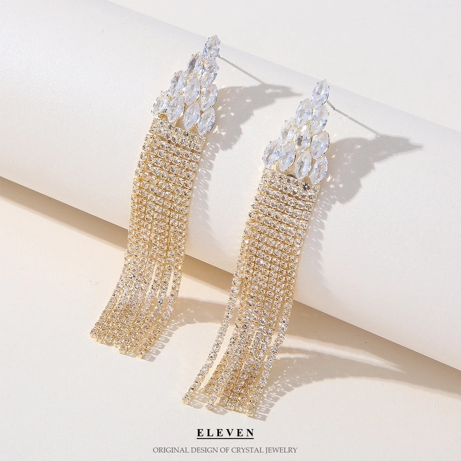 tassel zircon earrings
