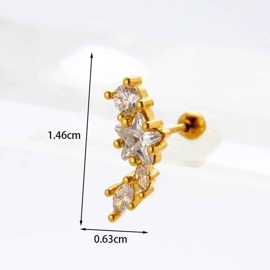 Ear Stainless Steel Zircon