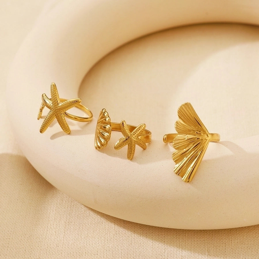 Shell Stainless Steel Open Rings