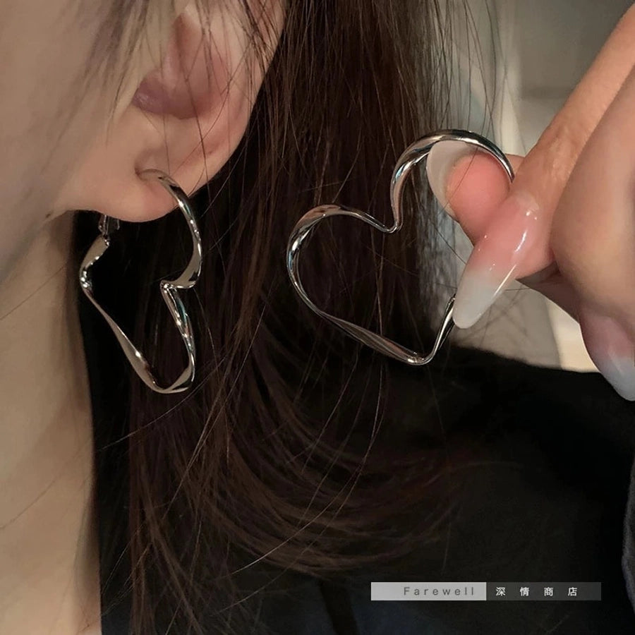 heart plating earrings