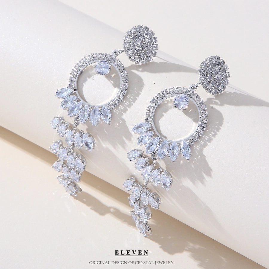 tassel zircon earrings