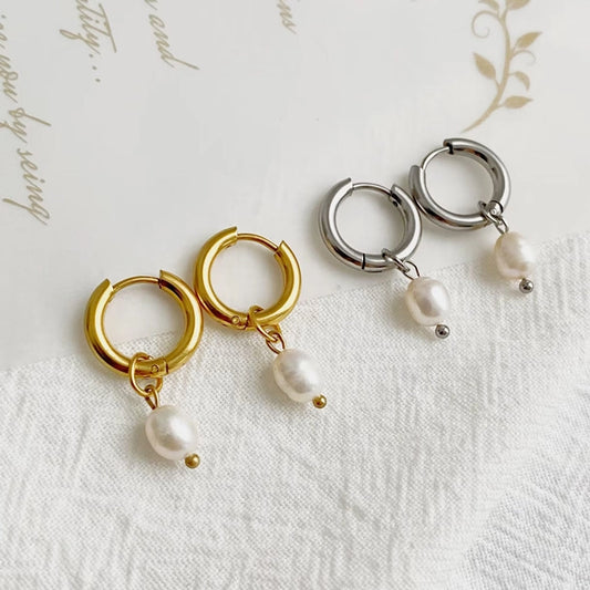 titanium steel drop earrings