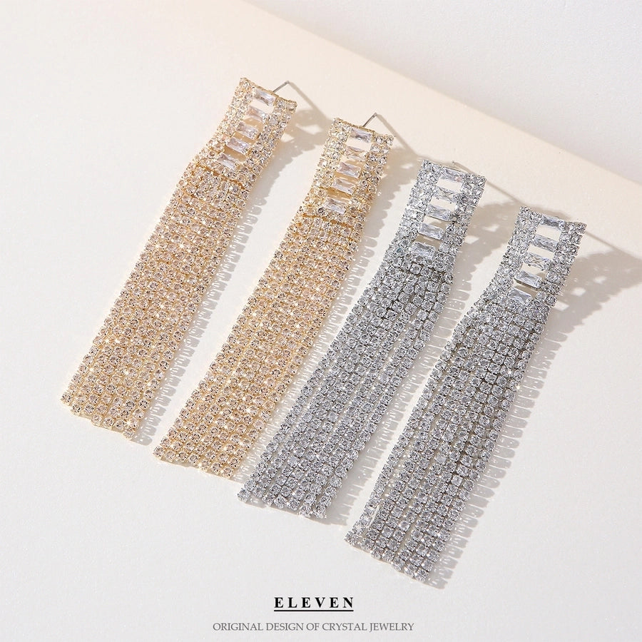 tassel zircon earrings