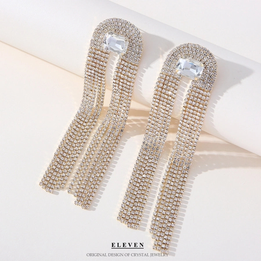tassel zircon earrings