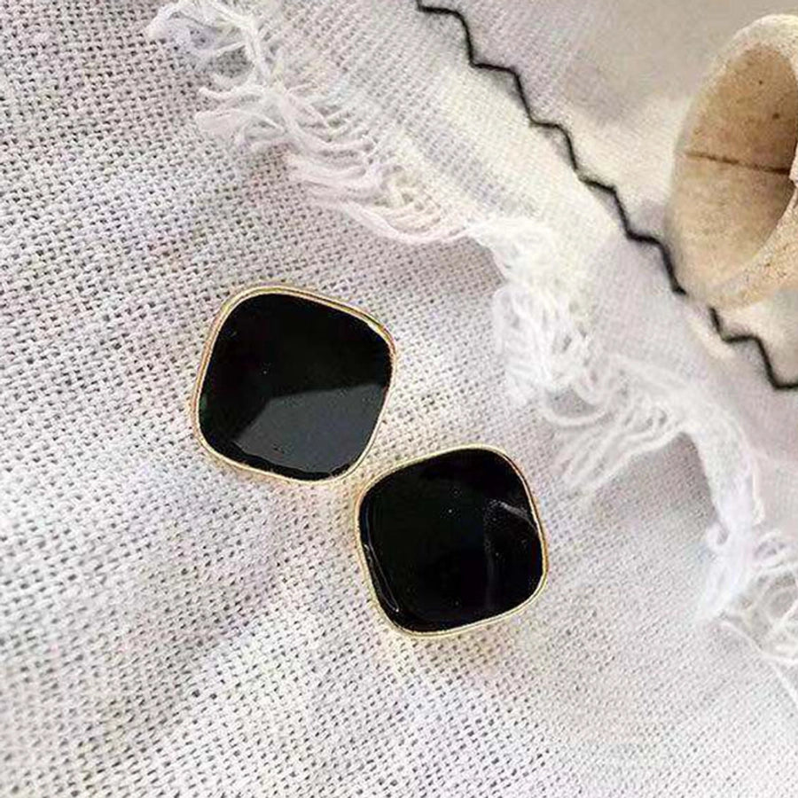 retro square arylic women's ear studs 1 pair