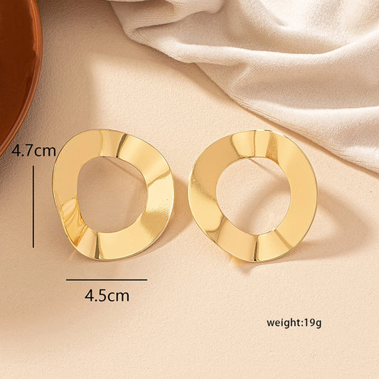 geometric alloy ear studs