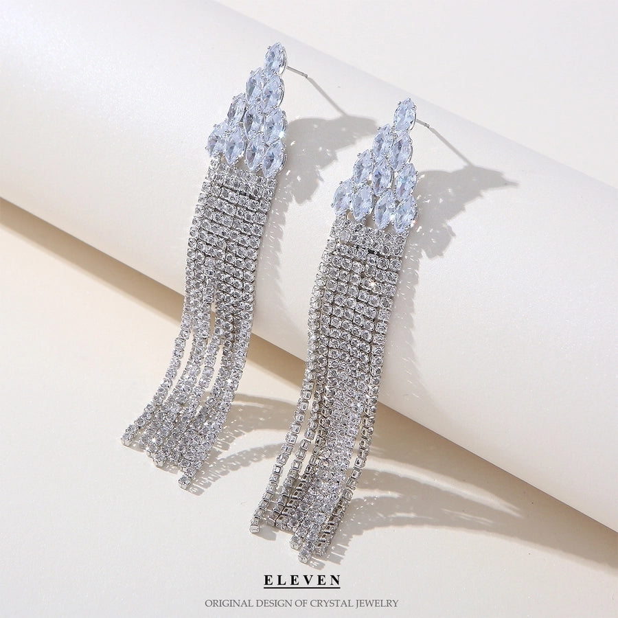tassel zircon earrings