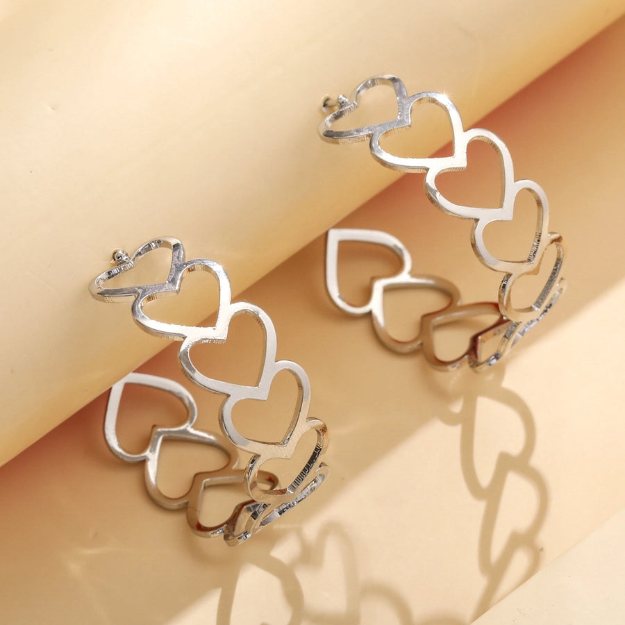 heart metal earrings