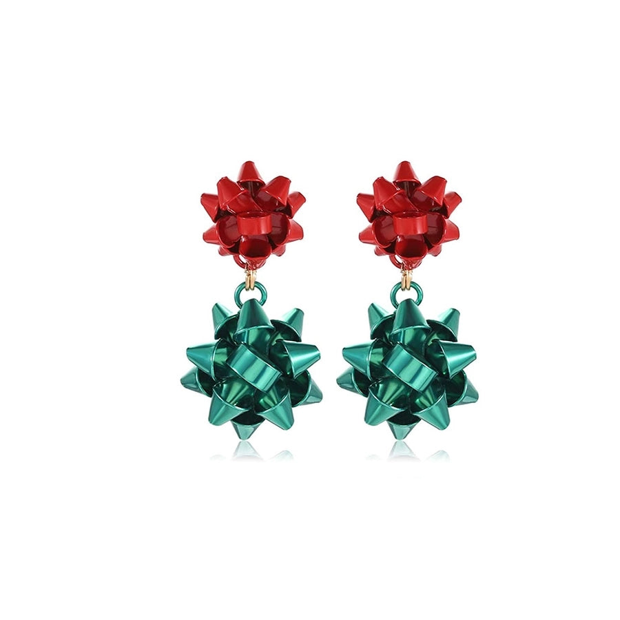 flower metal plating drop earrings