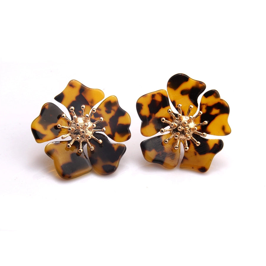 new acetate alloy exaggerated flower earrings