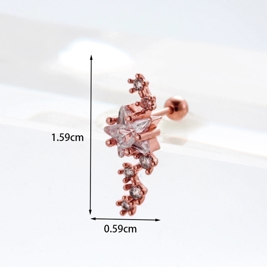 Ear Stainless Steel Zircon