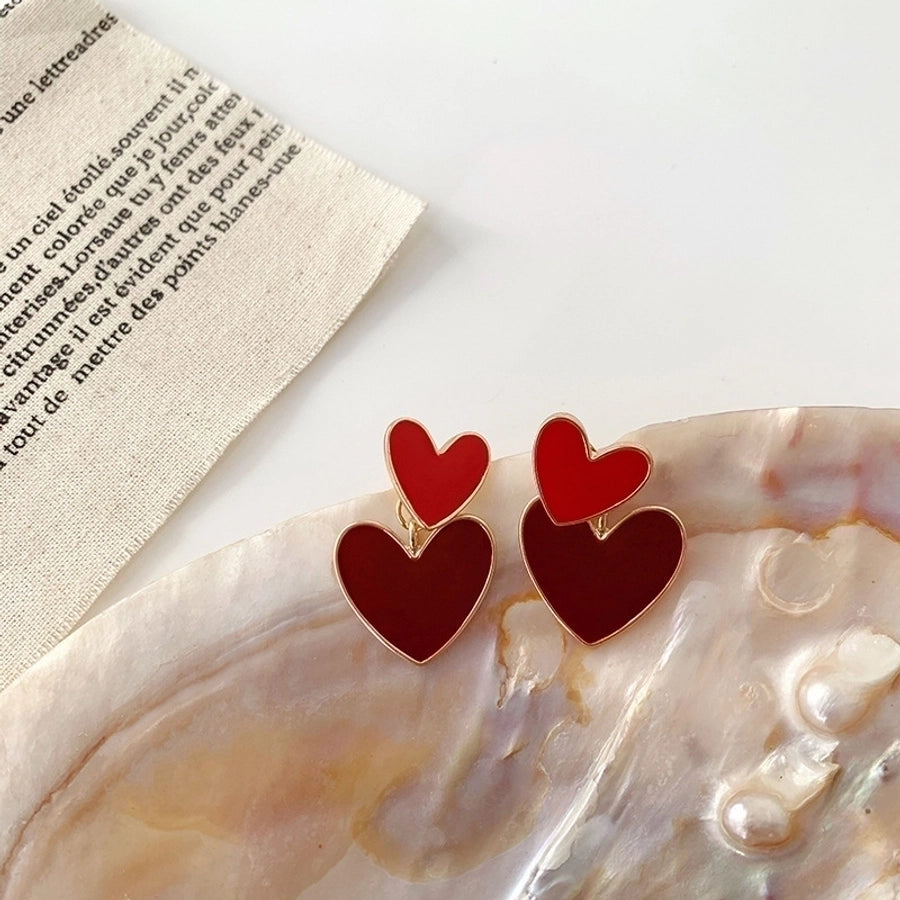 heart drop earrings