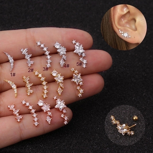 Ear Stainless Steel Zircon