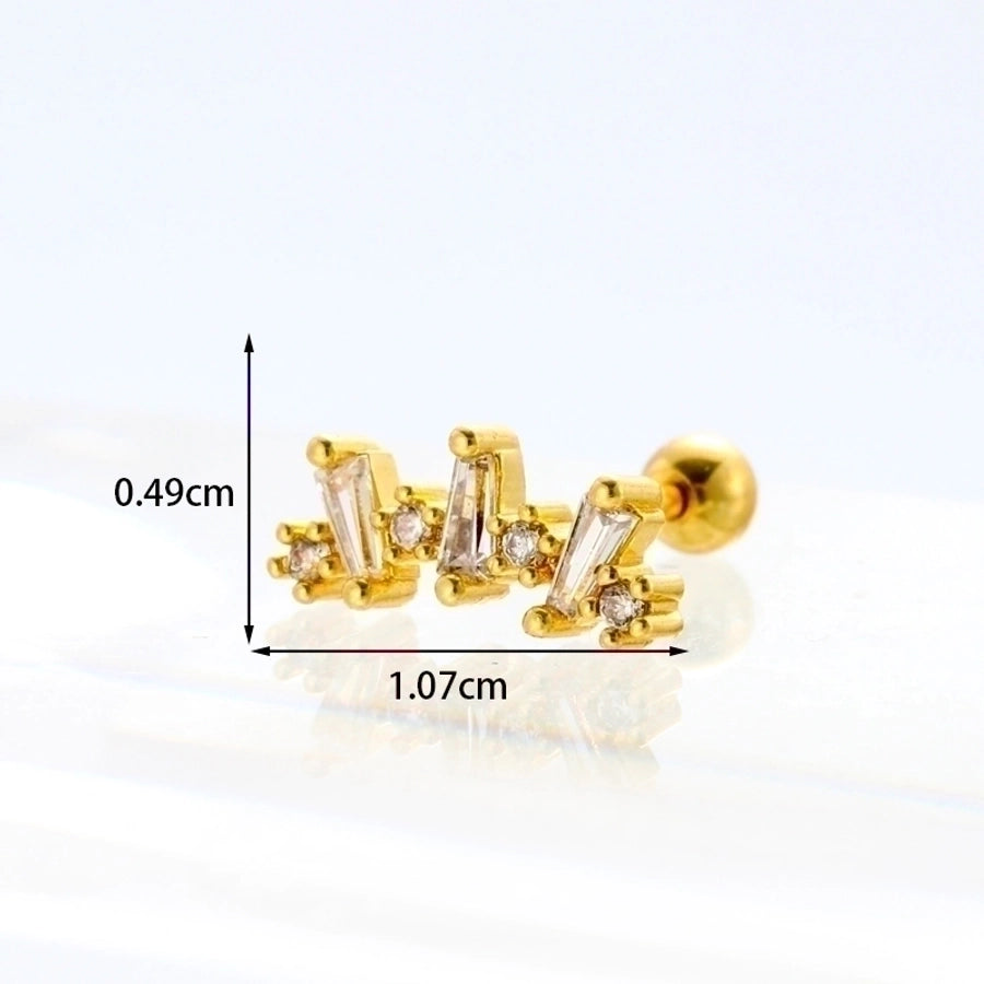 Ear Stainless Steel Zircon